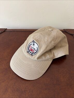 Khaki Beige Cotton Baseball Cap with Embroidered Patch